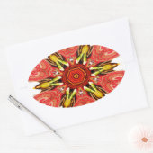 Doodle floral Art Print Ovaler Aufkleber (Umschlag)