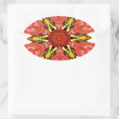 Doodle floral Art Print Ovaler Aufkleber (Tasche)
