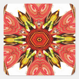 Doodle floral Art Print Quadratischer Aufkleber