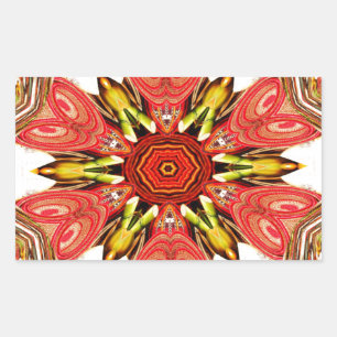 Doodle floral Art Print Rechteckiger Aufkleber
