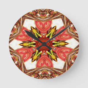 Doodle floral Art Print Runde Wanduhr