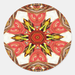 Doodle floral Art Print Runder Aufkleber