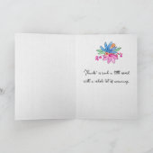 Doodle Floral Bouquet Vielen Dank Dankeskarte (Innenseite)