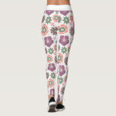 Doodle floral nahtlose Muster personalisierter Nam Leggings (Rückseite)