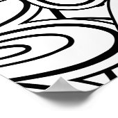 Doodle Folk Art Floral Line Zeichnend Muster Poster (Ecke)