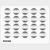 Doodle Frame Black&White Polka Dot Leckerei Runder Aufkleber (Blatt)