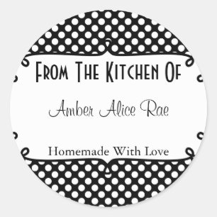 Doodle Frame Black&White Polka Dot Leckerei Runder Aufkleber