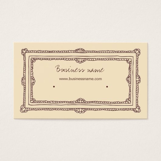 Doodle Frame braune Creme Beige Ohrring Holder (Vorderseite)