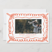 Doodle Frame Holiday Foto Card Einladung (Vorderseite)