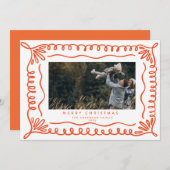 Doodle Frame Holiday Foto Card Einladung (Vorne/Hinten)