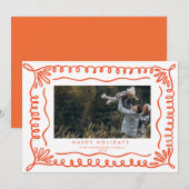Doodle Frame Holiday Foto Card Einladung (Vorne/Hinten)
