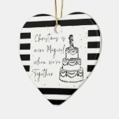 Doodle fröhlich und verheiratet keramik ornament (Links)