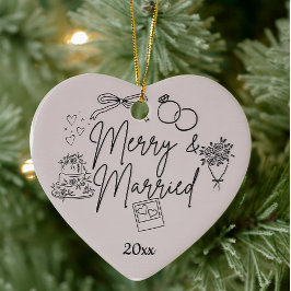 Doodle fröhlich und verheiratet keramik ornament