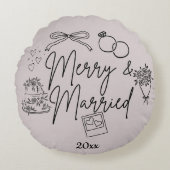 Doodle fröhlich und verheiratet rundes kissen (Vorderseite)