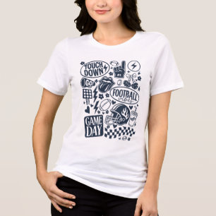 Doodle Game Day Football Vibes Tri-Blend Shirt