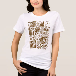 Doodle Game Day Football Vibes Tri-Blend Shirt