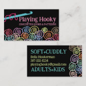 Doodle-Garn-Häkelhaken Visitenkarte (Vorne/Hinten)