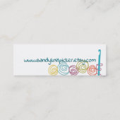 Doodle-Garn-Haken-Visitenkarte Mini Visitenkarte (Rückseite)