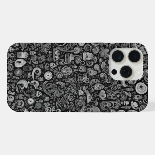 Doodle gefüllt Gehäuse iPhone Hülle (Rückseite (Horizontal))