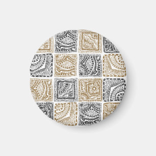 Doodle geometrisches, vintage abstraktes Muster. Magnet