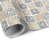 Doodle geometrisches, Vintages abstraktes Muster. Geschenkpapier (Rolleneckpunkt)
