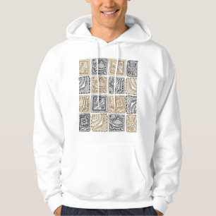 Doodle geometrisches, Vintages abstraktes Muster. Hoodie