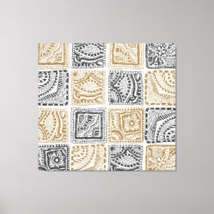 Doodle geometrisches, Vintages abstraktes Muster. Leinwanddruck