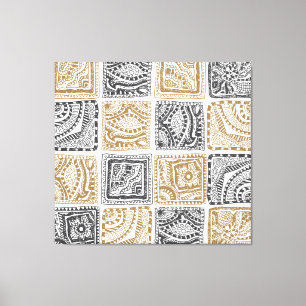 Doodle geometrisches, Vintages abstraktes Muster. Leinwanddruck