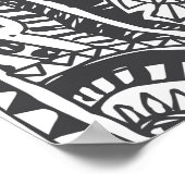 Doodle geometrisches, Vintages abstraktes Muster. Poster (Ecke)