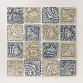 Doodle geometrisches, Vintages abstraktes Muster. Puzzle (Horizontal)