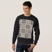 Doodle geometrisches, Vintages abstraktes Muster. Sweatshirt (Vorne ganz)