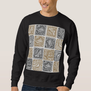 Doodle geometrisches, Vintages abstraktes Muster. Sweatshirt