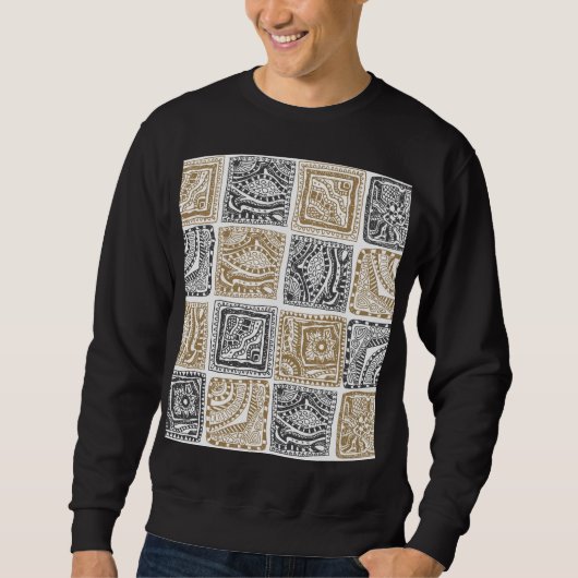 Doodle geometrisches, Vintages abstraktes Muster. Sweatshirt (Vorderseite)