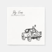 Doodle Getaway Auto Hochzeitscocktail Serviette (Vorderseite)