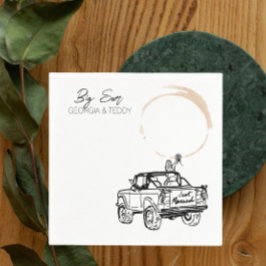 Doodle Getaway Auto Hochzeitscocktail Serviette