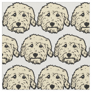 Doodle-Gewebe mit Apricot Doodle-Hunden Stoff