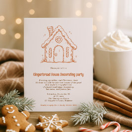 Doodle Gingerbread Haus Dekorieren Weihnachten Einladung