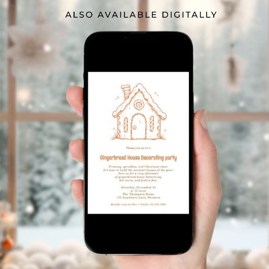 Doodle Gingerbread Haus Dekorieren Weihnachten Einladung