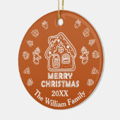 Doodle Gingerbread House|Familienname Keramik Ornament (Links)