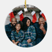 Doodle Gingerbread House|Familienname Keramik Ornament (Hinten)