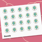Doodle Globe Belohnungsaufkleber Runder Aufkleber