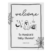 Doodle Halloween Baby Shower Welcome Poster (Vorderseite)
