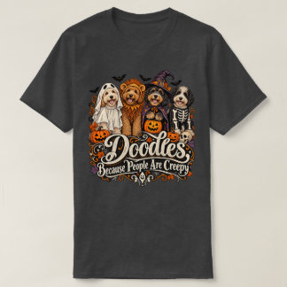 Doodle Halloween Hunde Lustige Gruselige Kostüme T-Shirt