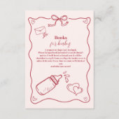 Doodle Hand Draw Bow Baby Showbücher für Baby Begleitkarte (Vorderseite)