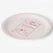 Doodle Hand Drawn Bow Baby Dusche Pappteller (Schrägansicht)