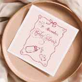 Doodle Hand Drawn Bow Baby Dusche Serviette