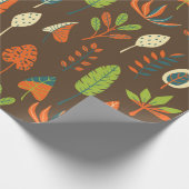 Doodle Hand Drawn Tropical Pattern mit Blätter auf Geschenkpapier (Ecke)