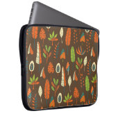 Doodle Hand Drawn Tropical Pattern mit Blätter auf Laptopschutzhülle (Vorne Rechts)
