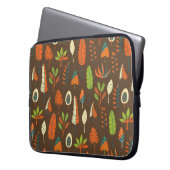 Doodle Hand Drawn Tropical Pattern mit Blätter auf Laptopschutzhülle (Vorderseite Links)