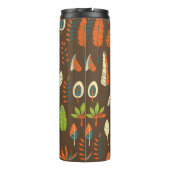 Doodle Hand Drawn Tropical Pattern mit Blätter auf Thermosbecher (Rückseite)
